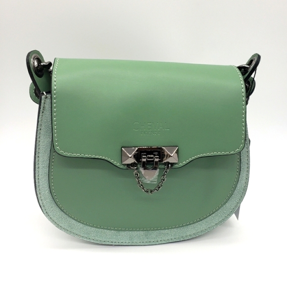 1479- Cheval Crossbody Half Moon Bag Genuine Italian Leather NWT - Picture 1 of 12